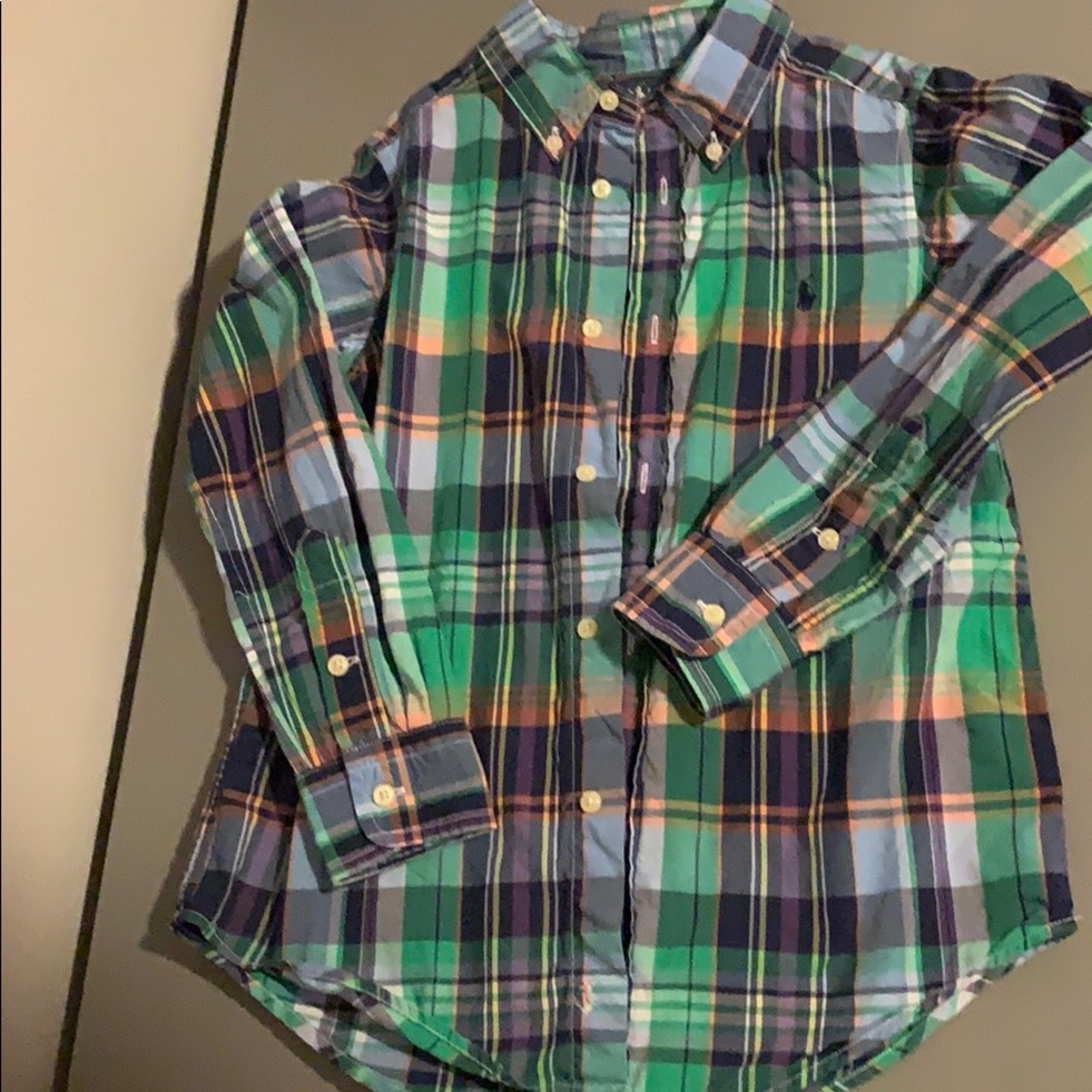 Ralph Lauren plaid button down shirt size 6 EUC